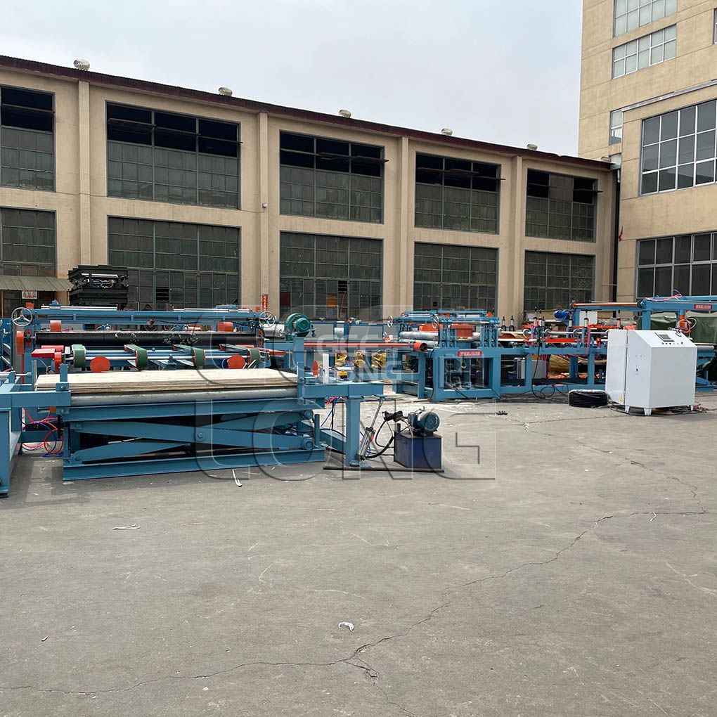 China GEELONG roller type plywood edge cutting saw machine